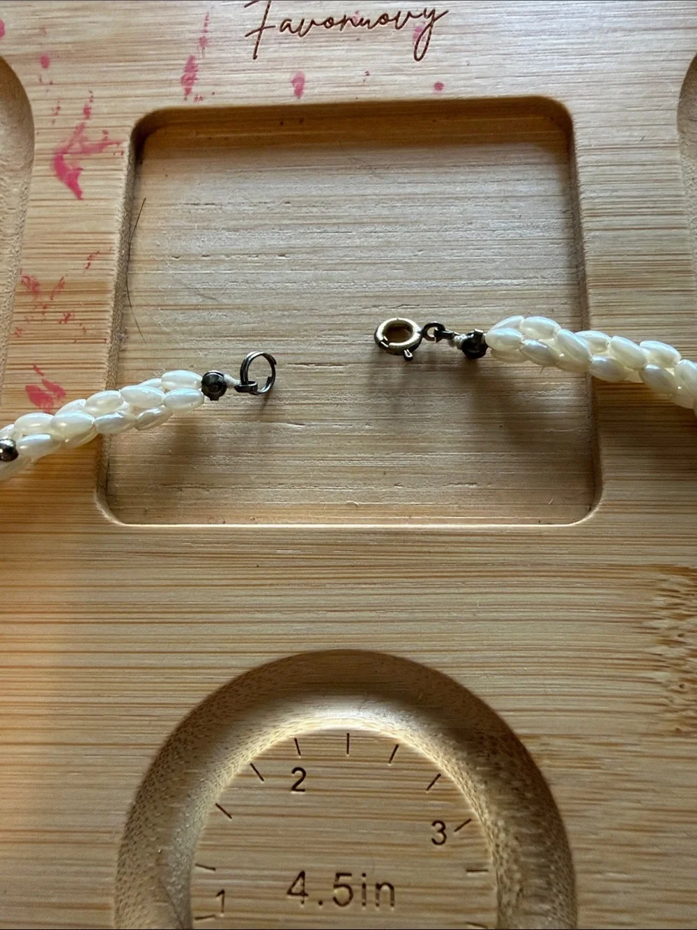 Handcrafted White and Blue Beaded Braided Necklace